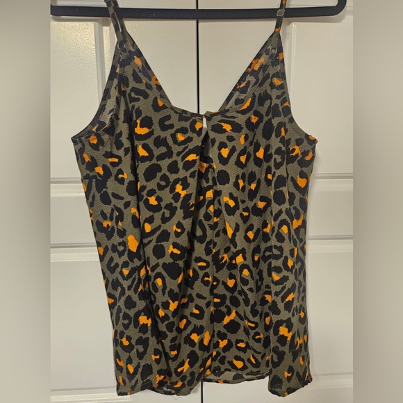 NWT Kismet Army Green and Orange cheetah print tank, Size large - Picture 1 of 4
